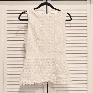 Diane Von Furstenberg Tavita Cosmic Lace Peplum Top Size 8 | Size 8